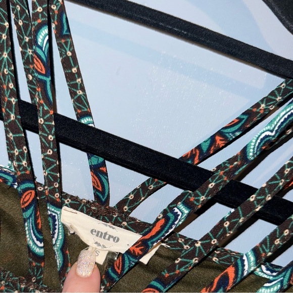 Entro Black and Blue Floral Blouse - Picture 3 of 5